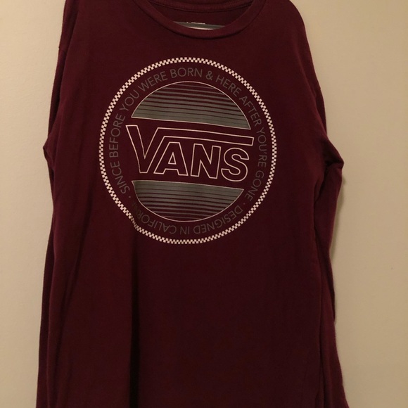Vans Other - Youth Vans Maroon Graphic Logo Long Sleeve Shirt
